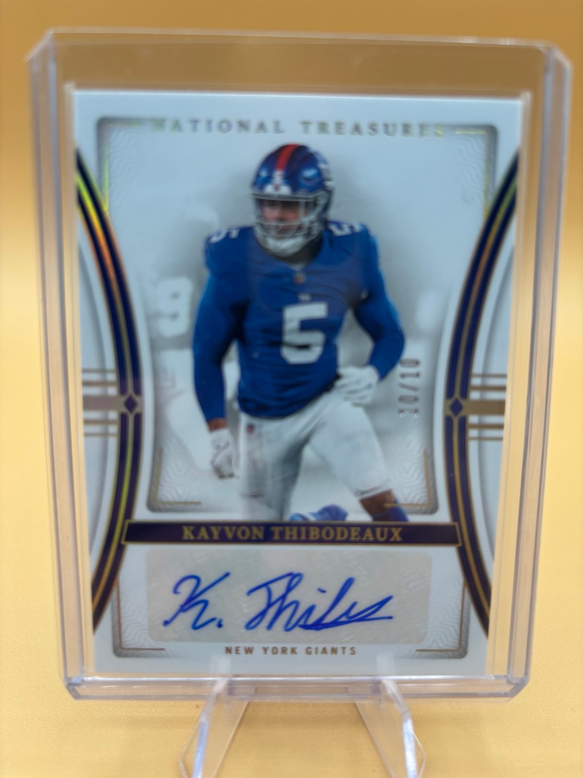 2023 National Treasures Kayvon Thibodeaux Auto Gold /10 Giants LK082