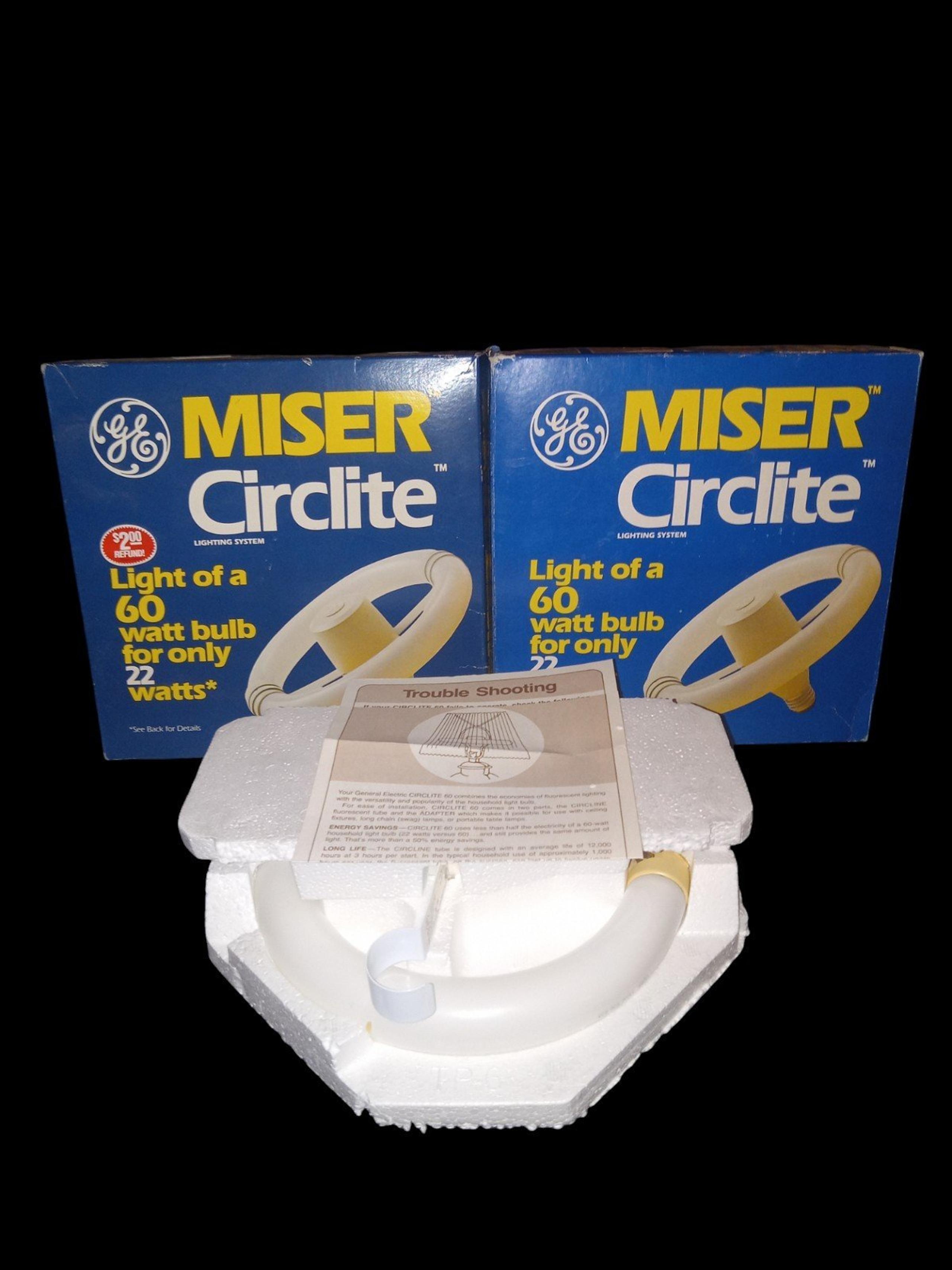 4 New Vintage General Electric Miser Circlite 8"  22 W Lamp / Light Bulbs