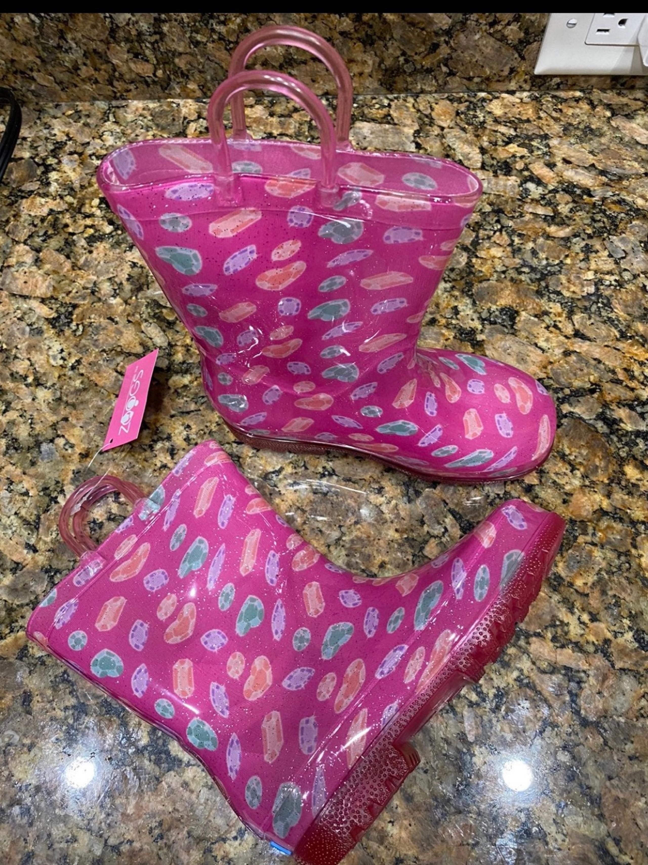 New girls Zoggs sz 8 rain boots light up