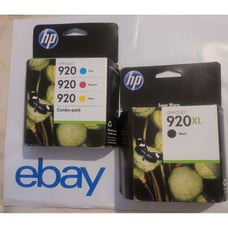 Bundle GENUINE HP 920XL CMYK Black Printer Ink Cartridges Exp 2012/2013