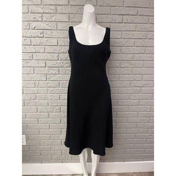 Kasper Black Sleeveless Square Neckline Sheath Size 8