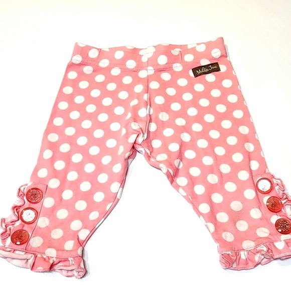 Matilda Jane Size 2 cropped leggings Candied Delight Pink polka dot