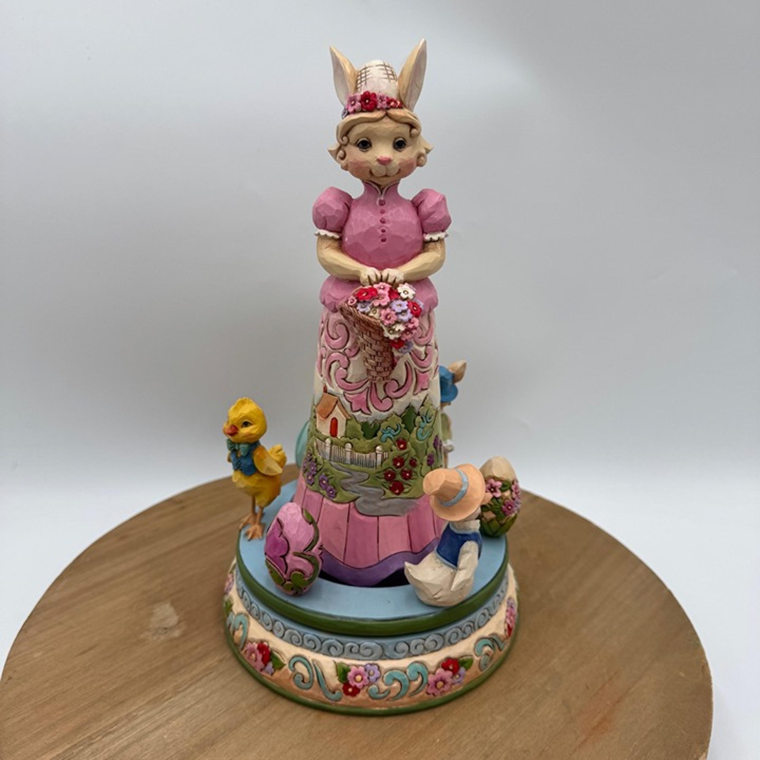 Jim Shore Easter Blessings Go Around Bunny With Rotating Characters Figurine