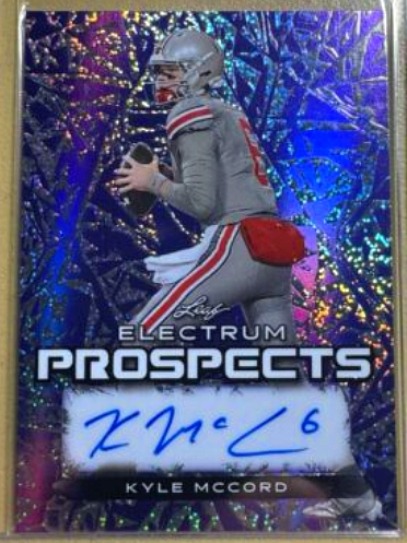 2024 Leaf Electrum Prospects Kyle McCord Autographed 5/7 Eagles 2025 Draft QB