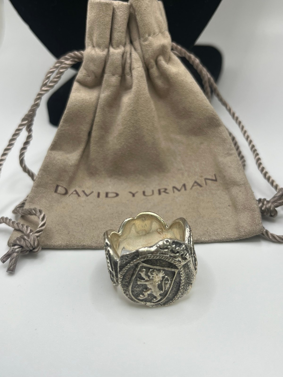 David Yurman Sterling Silver Shipreck Ancient Coin Signet Ring