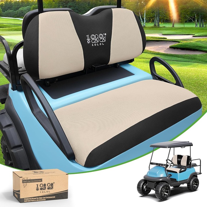 Golf Cart Seat Covers Perfect for YAMAHA Club Car Beige and Black