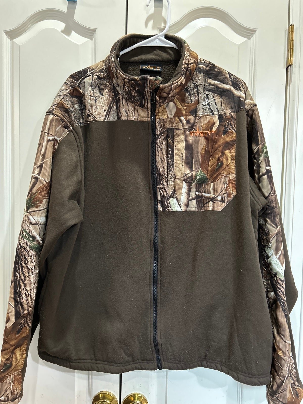 Habit men XL fleece camo zip jacket