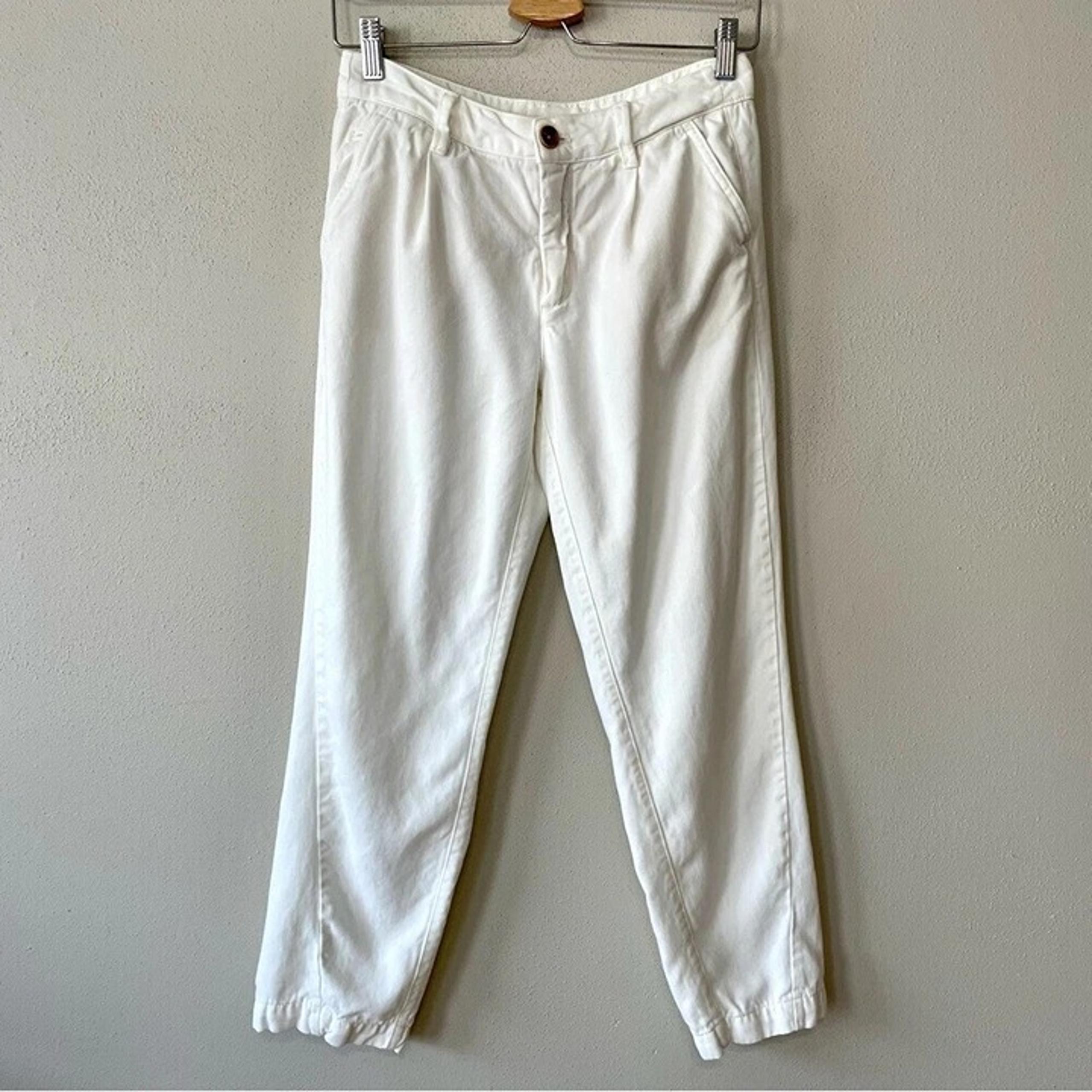 Anthropologie White Pants Women’s Size 28 Cotton Blend Casual Summer Office