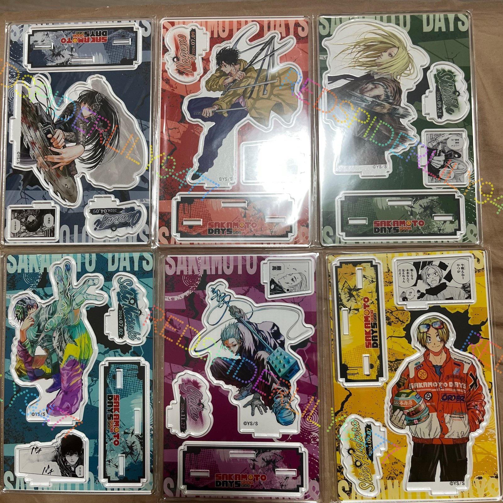 Sakamoto days Nagumo Osaragi Shishiba Natsuki Gaku Shin acrylic stand set