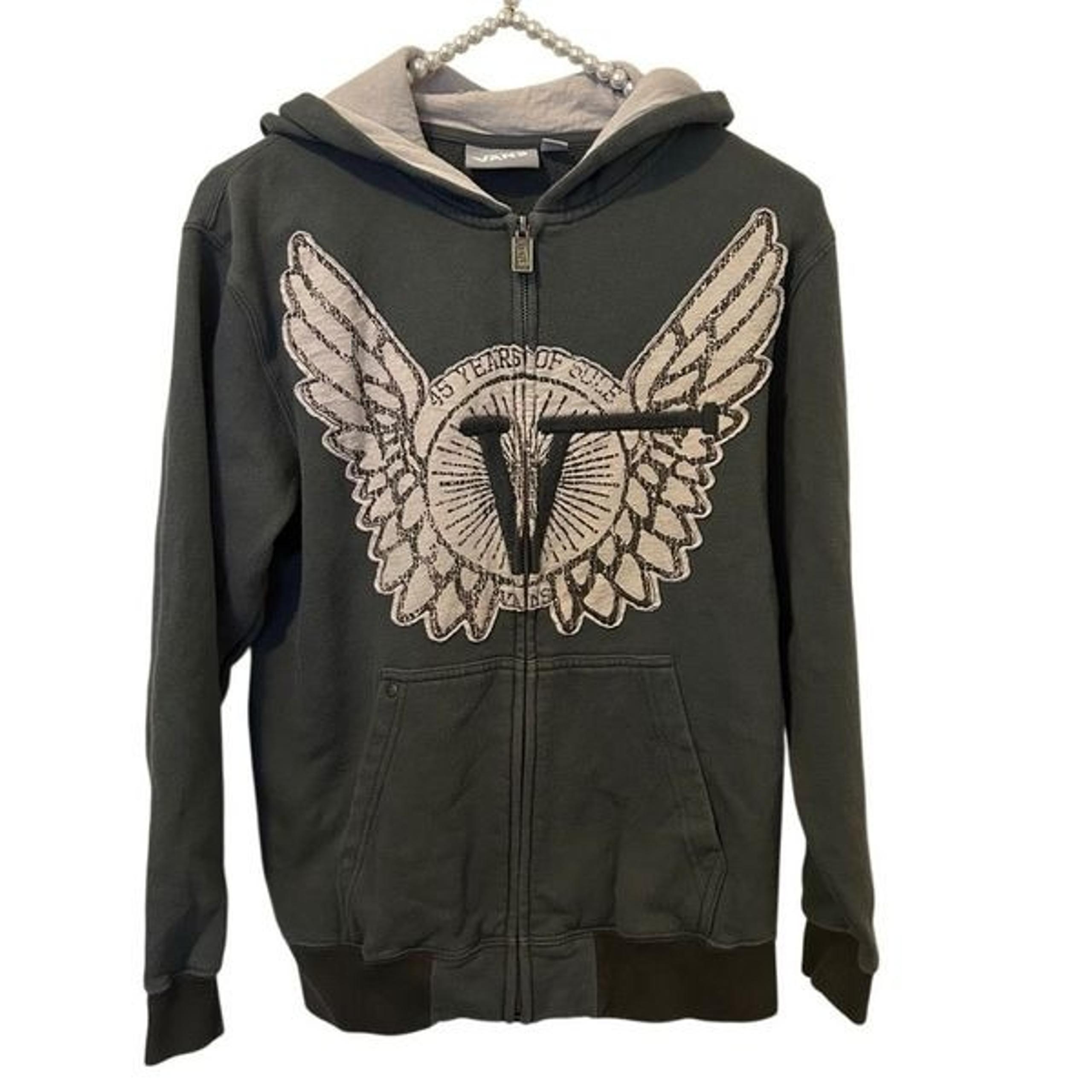Vans Sweater Women Large Wings Full Zip Hoodie sweater skater skateboard grunge