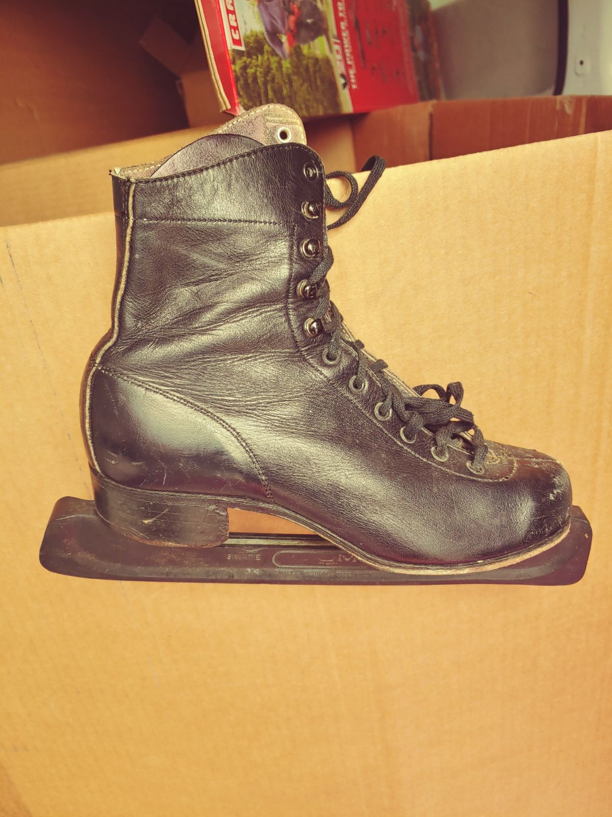 leather antique ice skating boots skates