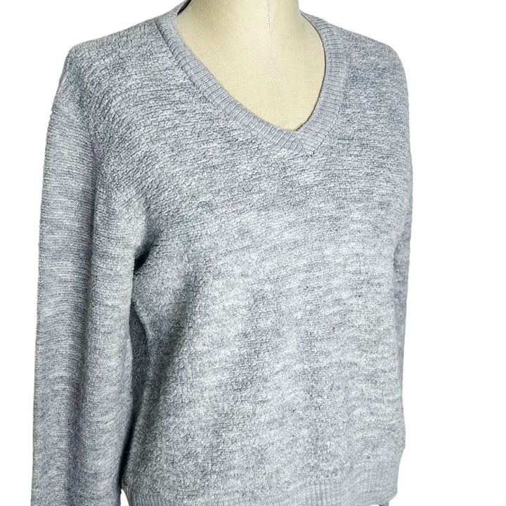 VTG McGregor Sweater 1960s Womens Size M Grey Textured V-Neck