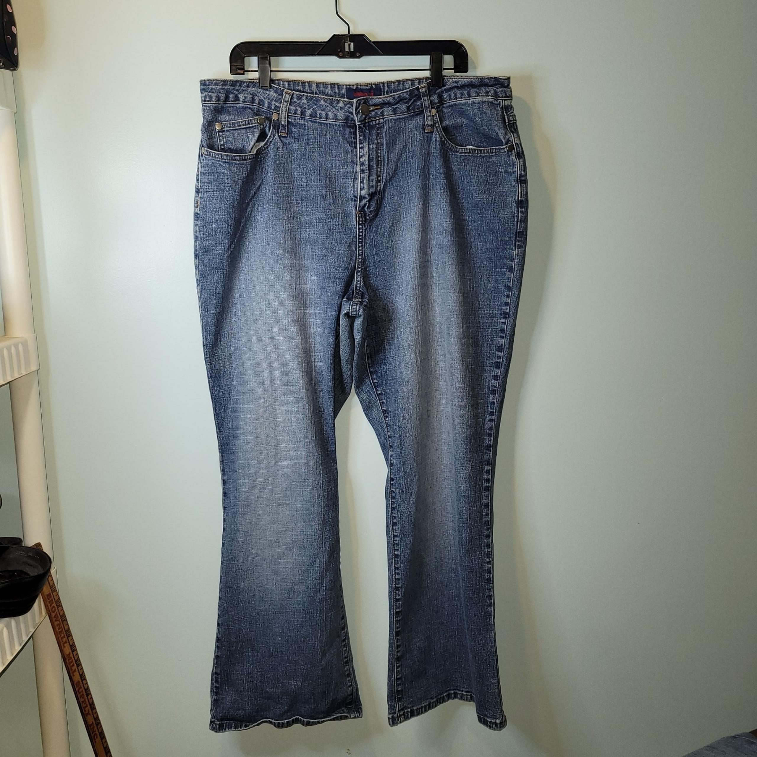 Vintage Zana Di Jeans 16 Y2K Flare Blue Denim Women 90s Wide Leg Plus Size