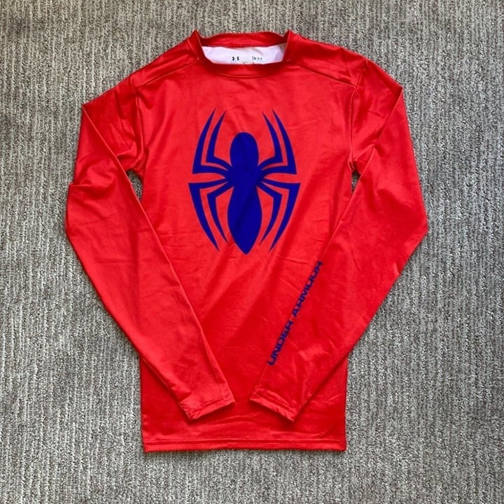 Men's Small Under Armour Alter ego Spiderman Compression Shirt Heatgear Red