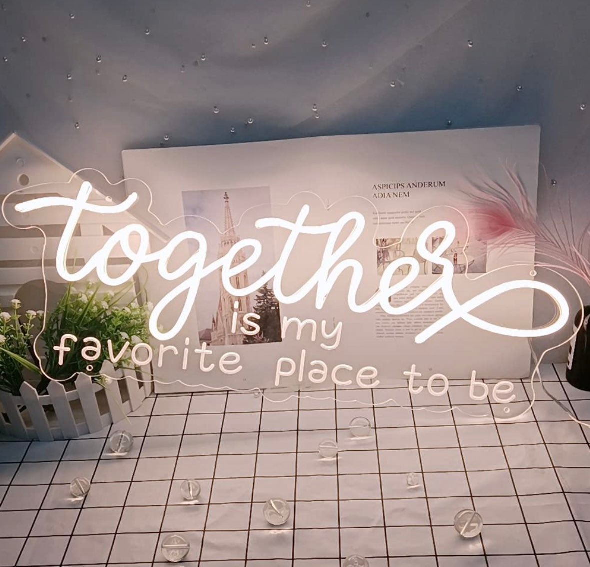 Bright Romantic “Together” LED Light Sign Wall Decoration