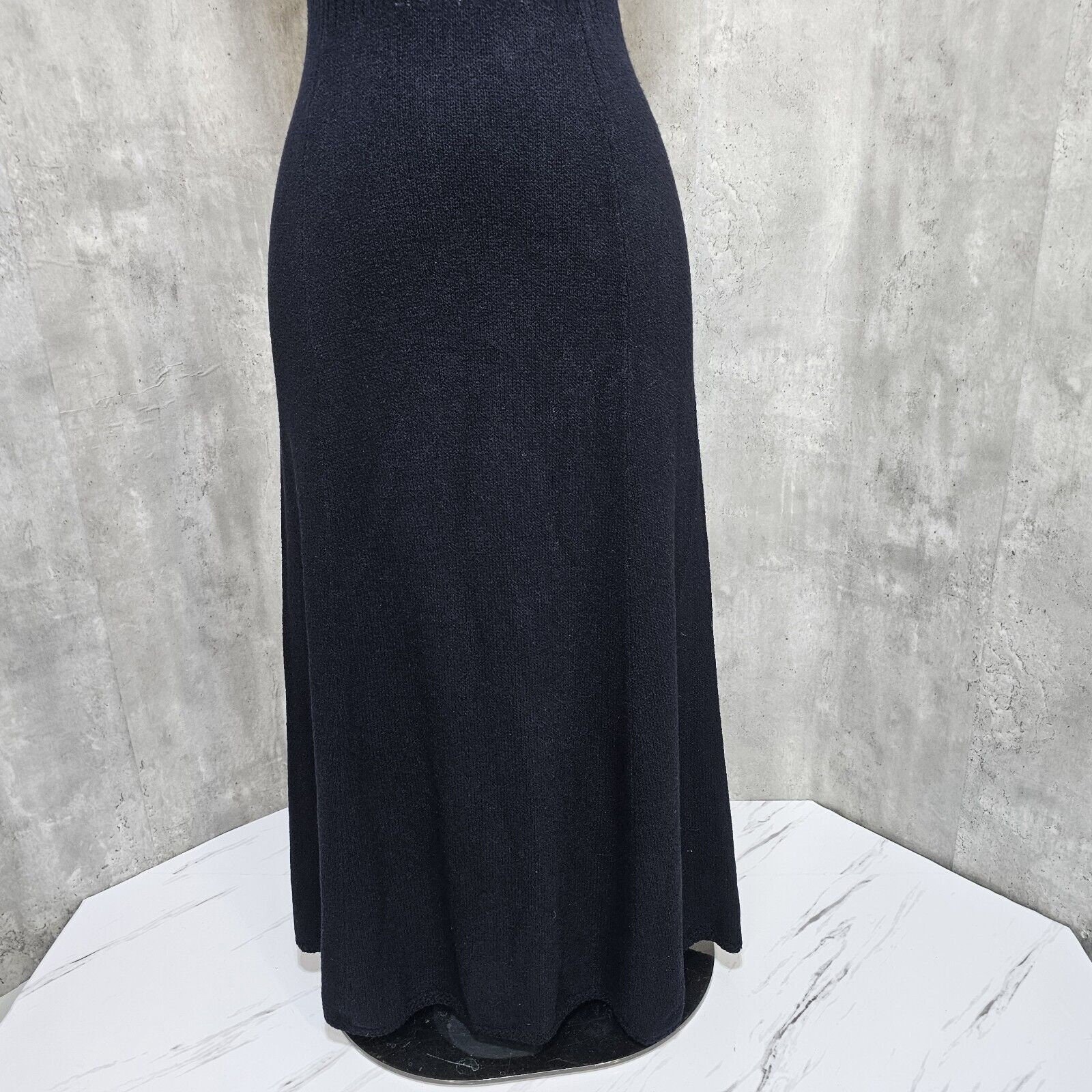 Vintage 70s St. John Knits Black Maxi Dress Santana Knit Classic Evening Gown