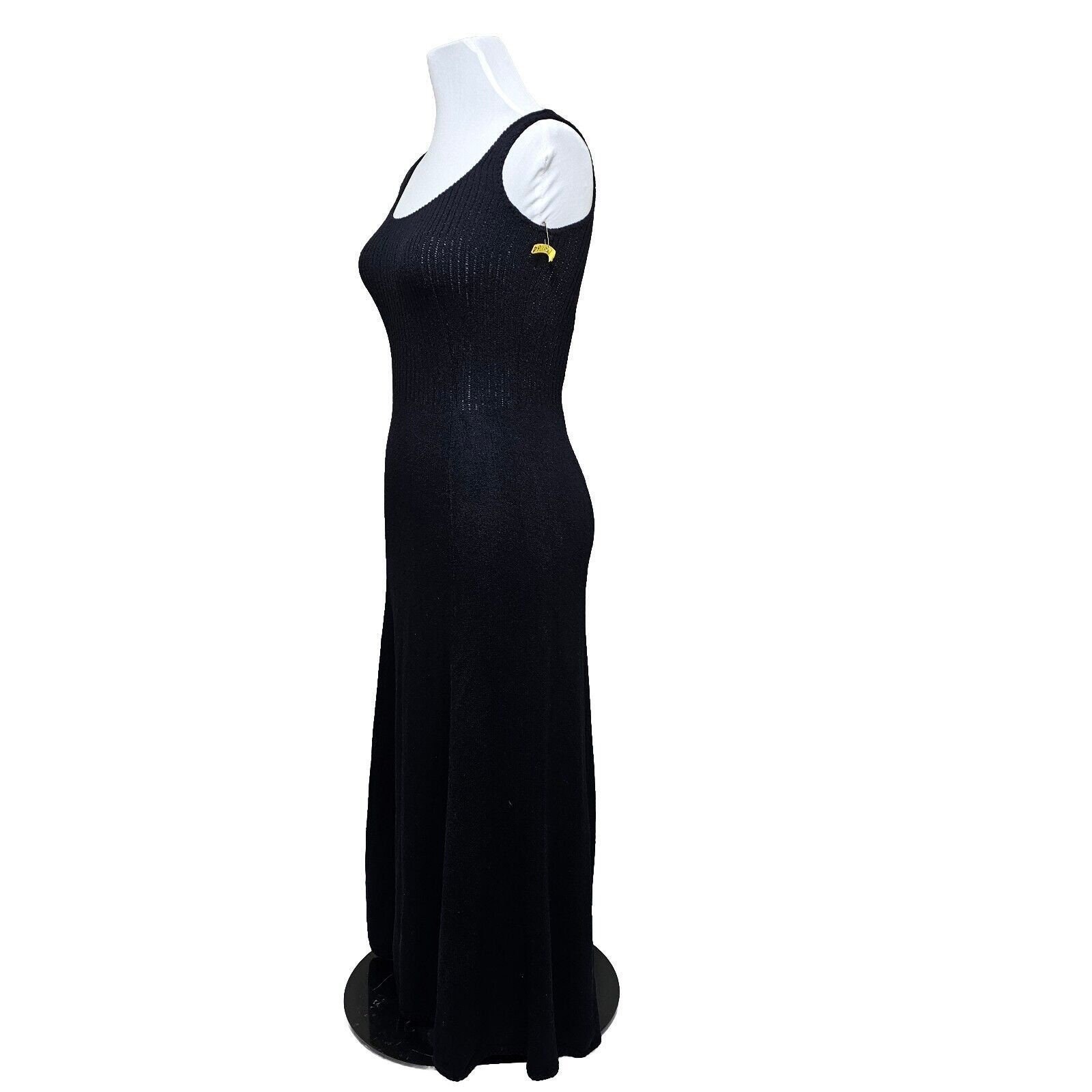 Vintage 70s St. John Knits Black Maxi Dress Santana Knit Classic Evening Gown