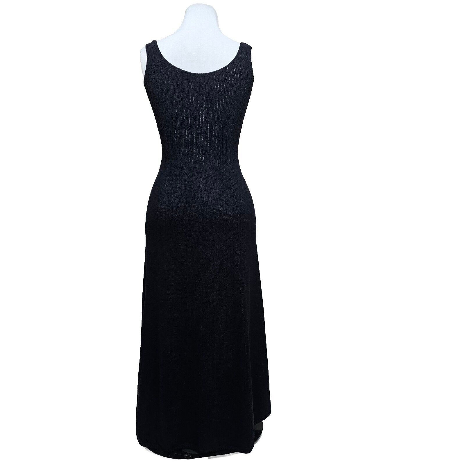 Vintage 70s St. John Knits Black Maxi Dress Santana Knit Classic Evening Gown