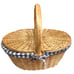 Vintage Wicker Woven Picnic Hamper with Double Lids & Gingham Lining