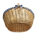 Vintage Wicker Woven Picnic Hamper with Double Lids & Gingham Lining