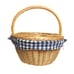 Vintage Wicker Woven Picnic Hamper with Double Lids & Gingham Lining