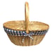 Vintage Wicker Woven Picnic Hamper with Double Lids & Gingham Lining