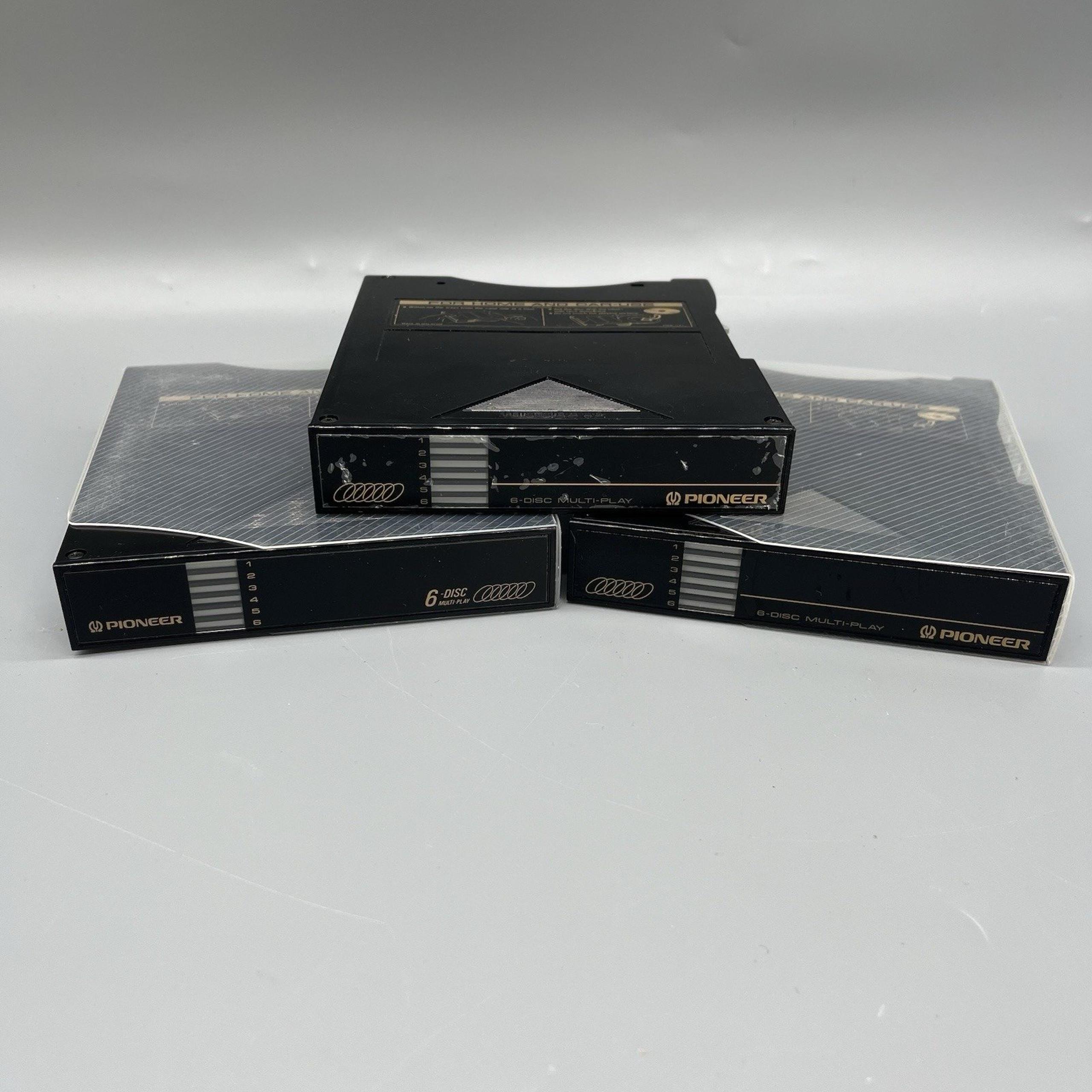 3 Vintage Pioneer 6 Disc Multi Play CD Cartridge Magazine Cassette Home Car Use