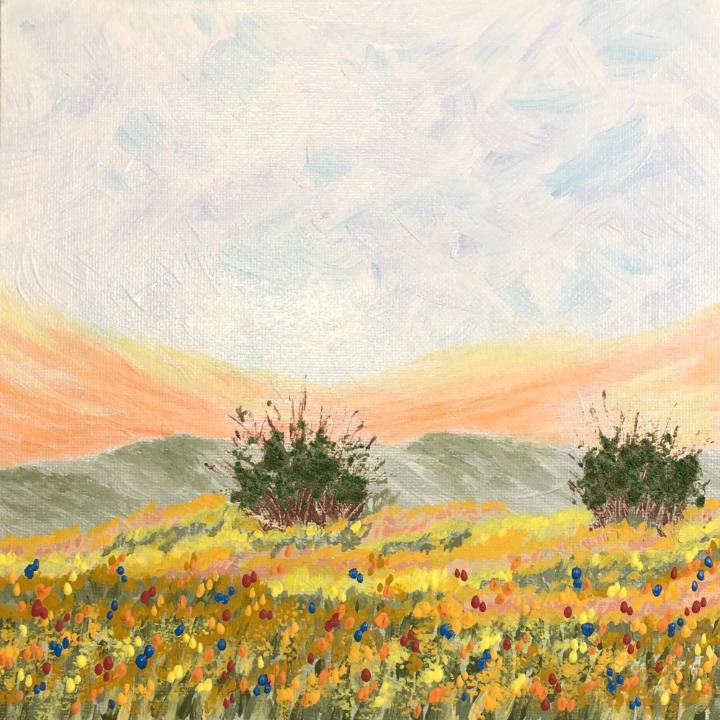 Daylight 8 x 8 Acrylic Painting, Signed