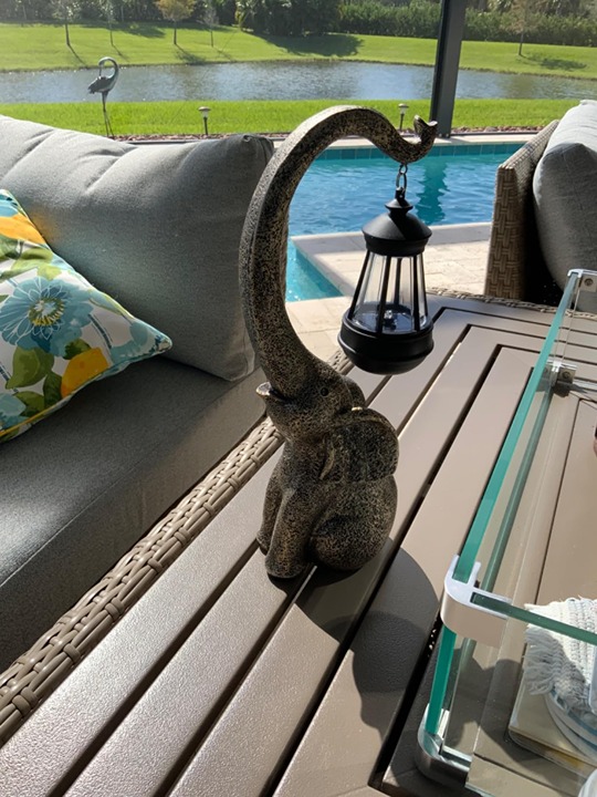 15 Outdoor Sculpture Figurine Statue Elephant Christmas Decorations Solar