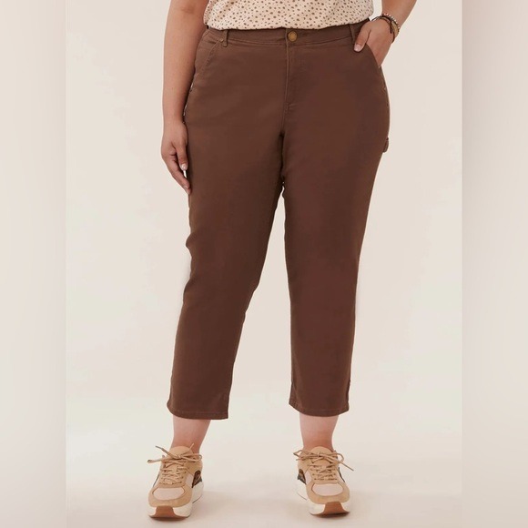 NWT DEMOCRACY Ab solution Brown High Rise Plus Carpenter Pants SZ-20W