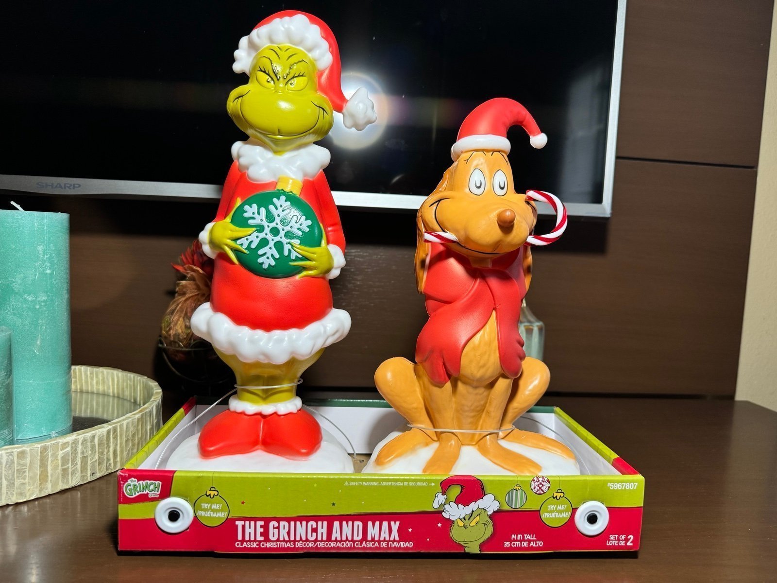 How The Grinch Stole Christmas Blow Mold And Dog Max 2 Piece IN HAND FAST SHIP