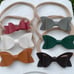 Fall faux leather nylon headband bows