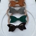 Fall faux leather nylon headband bows
