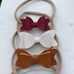 Fall faux leather nylon headband bows