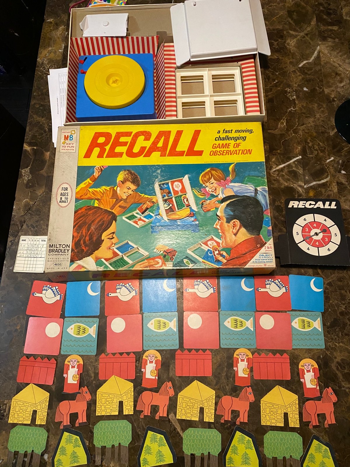 1968 Recall Board Game by Milton Bradley Complete in Good Condition Nice!