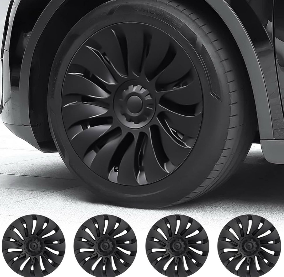 Model Y Hubcaps - 19 Inch Gemini Wheel Covers 19'' Hurricane Wheel Hub Caps - Le