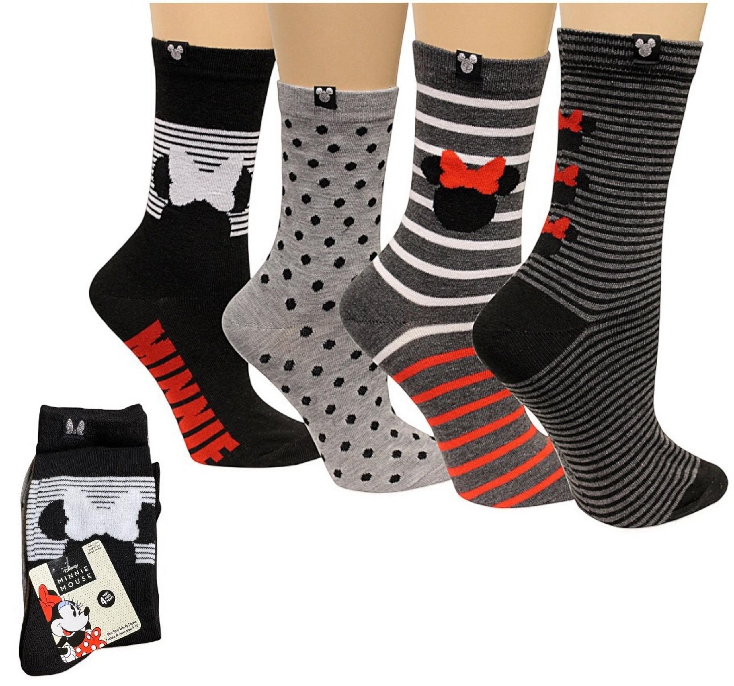 Disney Minnie Mouse Women’s 4 Pack Socks