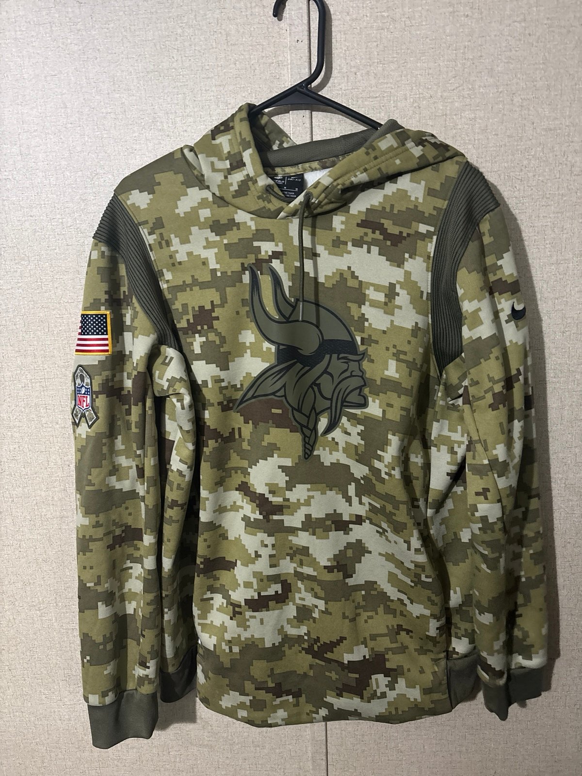 Minnesota Vikings Salute To Service Hoodie Size Medium