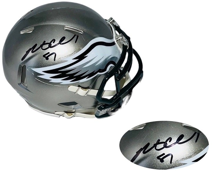 Brent Celek Philadelphia Eagles Autographed ( Signed ) Flash Mini Helmet (JSA)