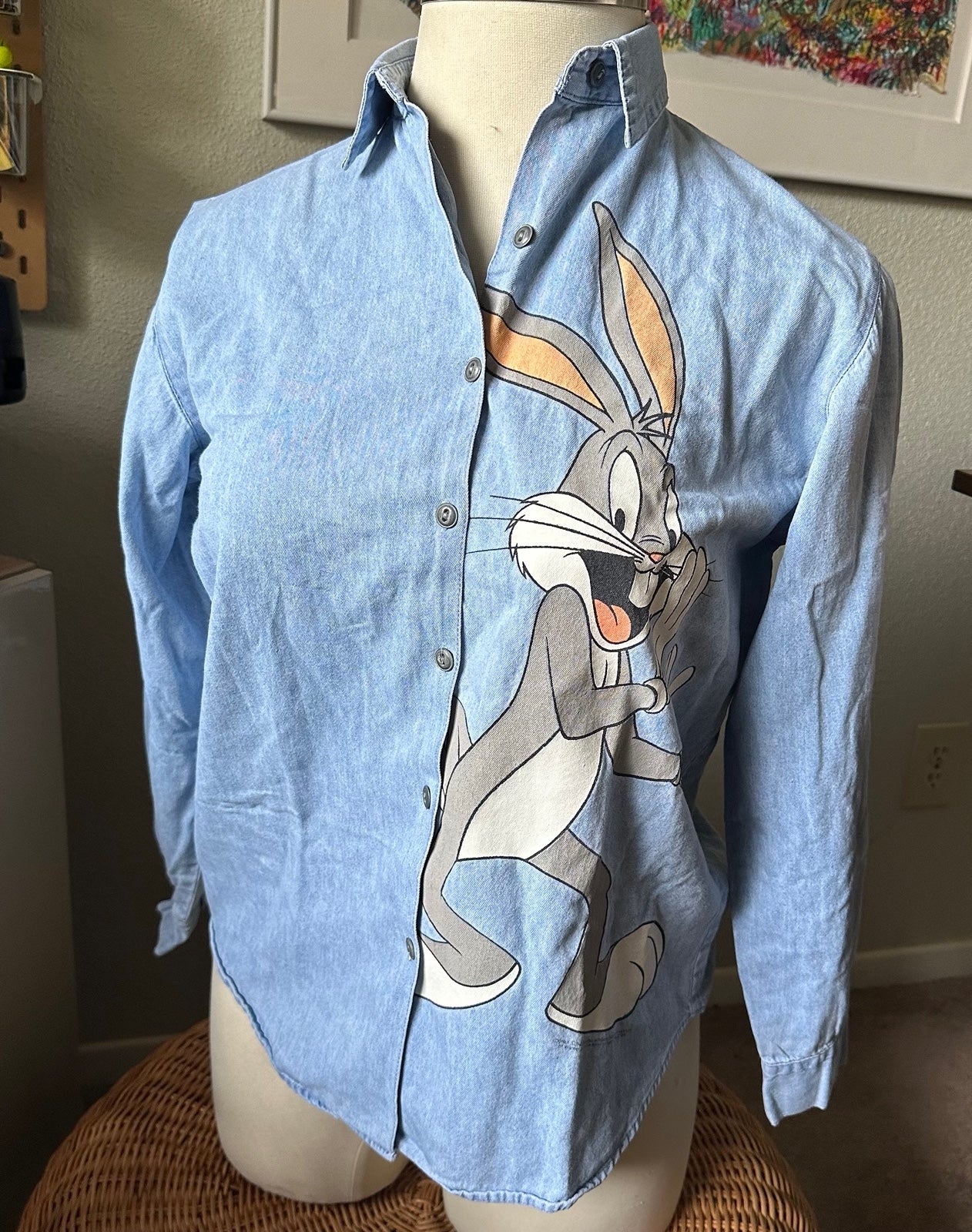 Vintage Beverly Hills Blue Bugs Bunny Shirt (Size - Medium)