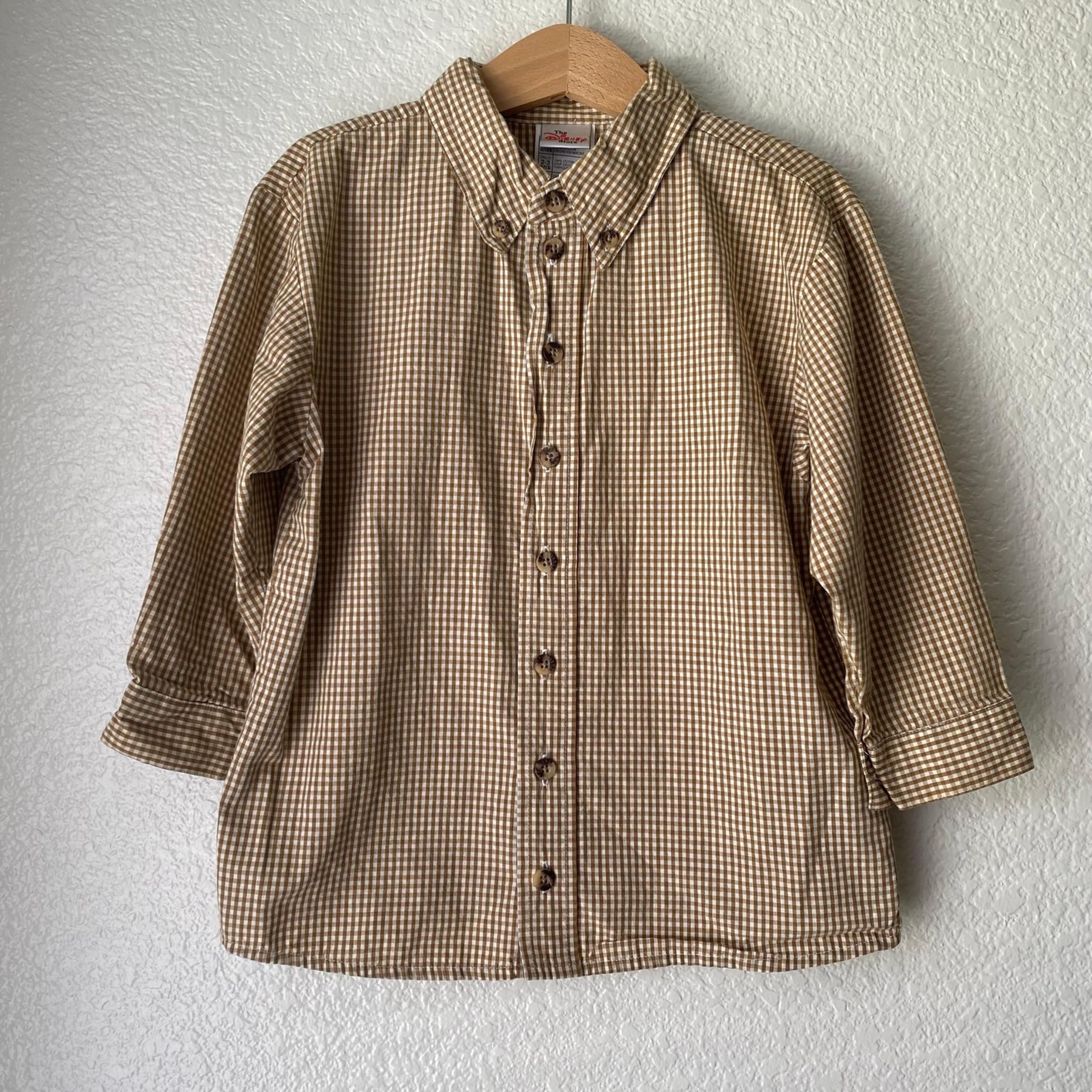The Disney Store Gingham Button Up Shirt Size 3T