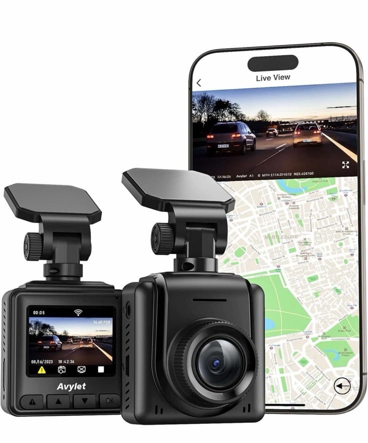 Dash Cam WiFi 2K, Car Camera with APP, Front Dash Camera for Cars, Mini Dashcams