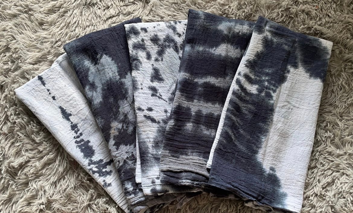 Tie dye tea towles