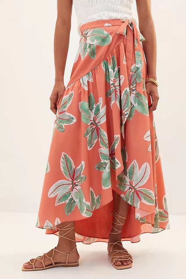 Anthropologie Printed Wrap Maxi Skirt Hutch Size XS MSRP140.00