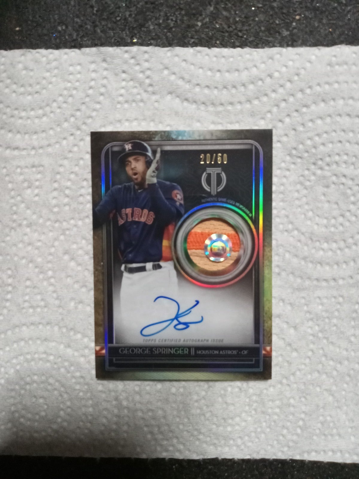 2020 Topps Tribute Auto Patch /50 George Springer Il #TAP-GS