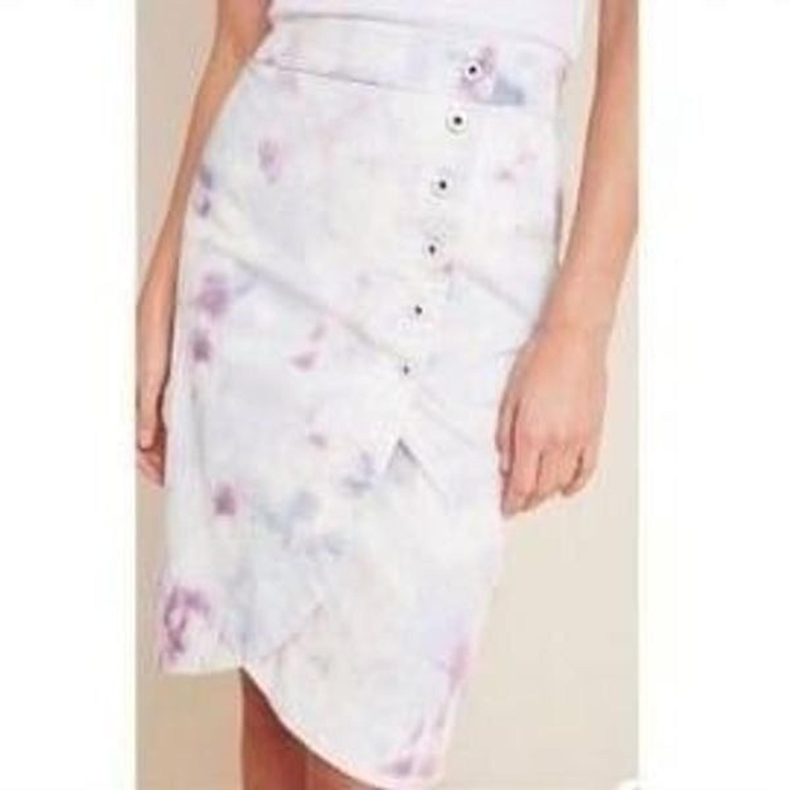 ANTHROPOLOGIE | Kimmie Tie Dye Tulip Skirt Asymmetrical Button Up Women’s Size 6