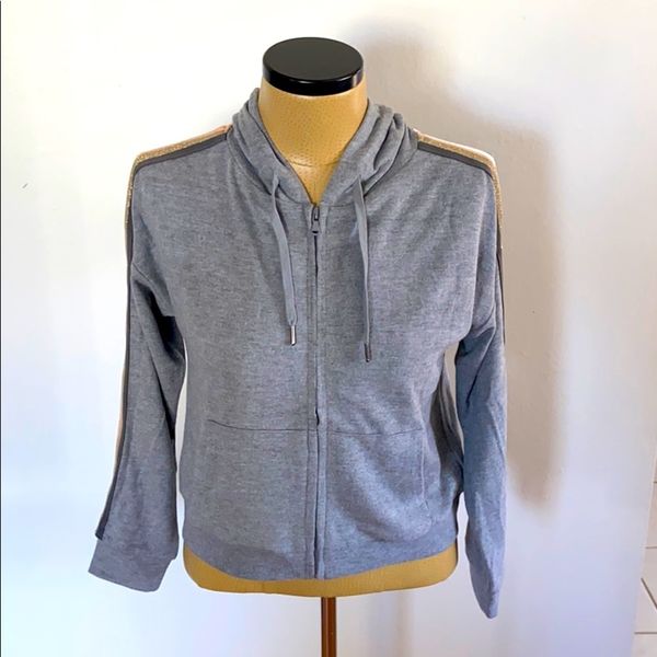 BB Dakota Zip To Me Glitter Stripe Hoodie