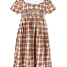 Edgehill Collection Little Girl 2T-6X Short Sleeve Peter Pan Smocked Dress