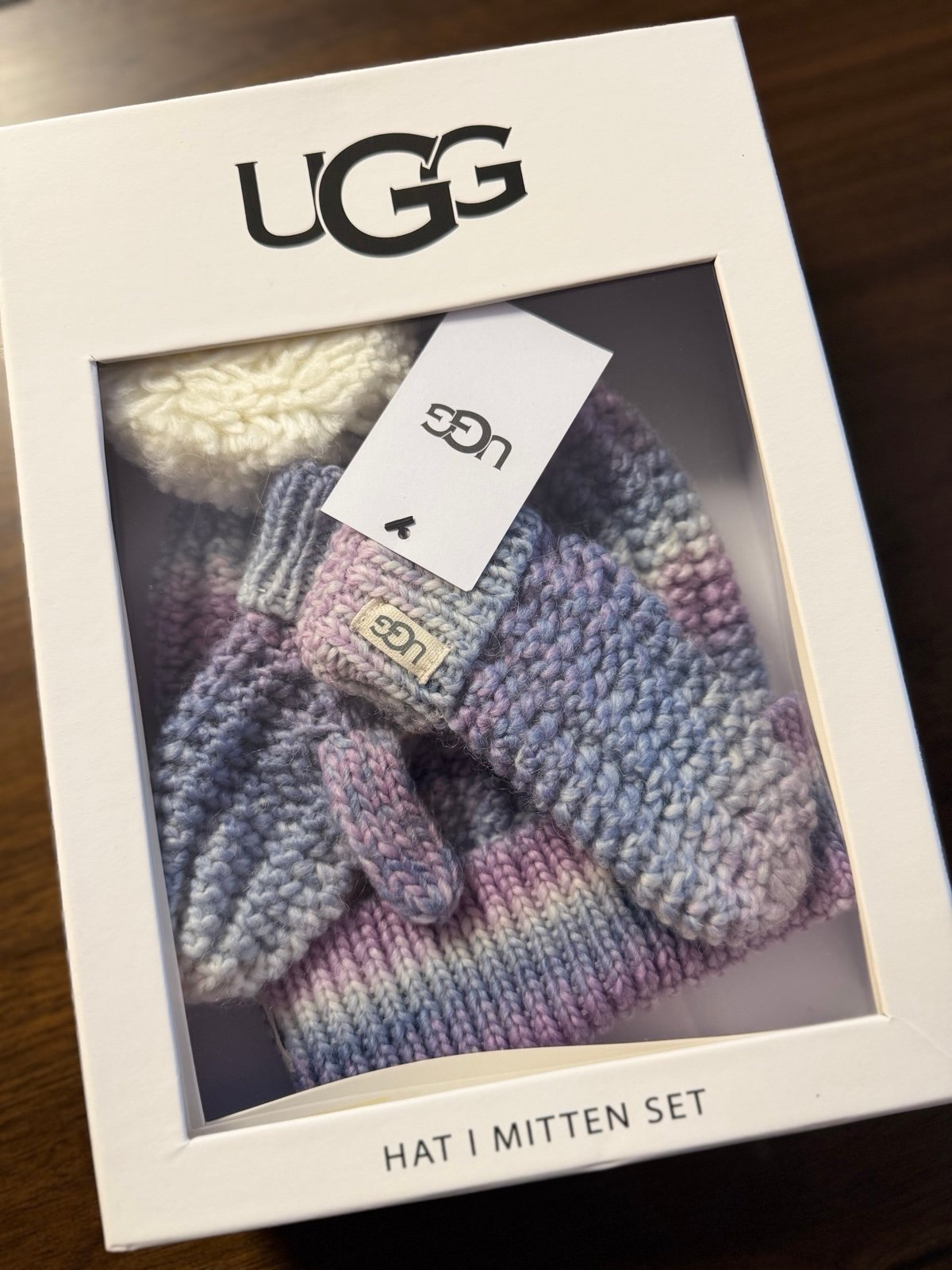 UGG toddler knit hat mitten set 2-4y