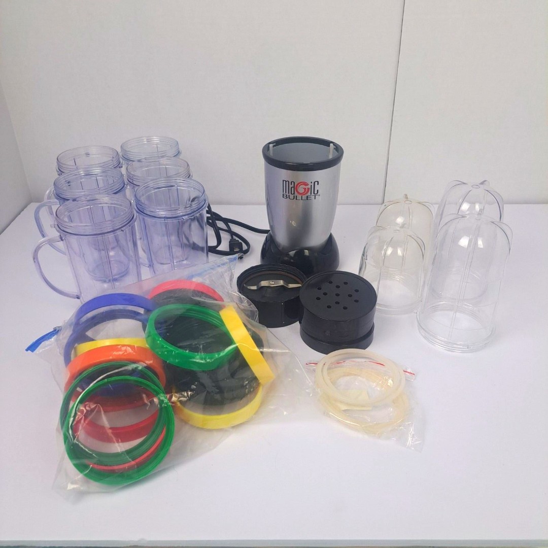 Magic Bullet Model MB1001B with 10 Drink Containers/Rings, Replacement Gaskets